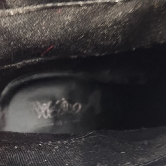 Vintage Massimo Black Heeled Ankle Boots Zip Back Red Opening Rubber Soles - Picture 13 of 16